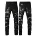 Men's Clothing Foreign Trade Men's High Street Fashion Brand Five Pointed Star Patch Men's Handsome Jeans Pants Youth Slim 691_mkmklike.com