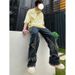 Nordmann Men's Jeans American Retro Loose Straight Wide-Leg High Street Trend Hip-Hop Design Workwear Casual Pants_mkmklike.com