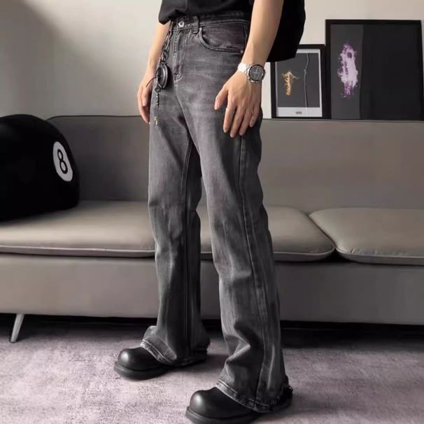 Men's Clothing Demna Flared Destroyed Flared Versatile Short Cleanfit Tall Jeans_mkmklike.com