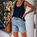 Women's Clothing Summer Fashion Ripped Straight Leg Denim Shorts For Women Casual_mkmklike.com