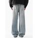 Streetwear Blue Washed Jeans For Men – Relaxed Straight Fit With Distressed Detailing & Urban Edge_mkmklike.com