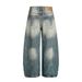 Vintage Distressed Denim Scimitar Men Loose Long Punk Street Fashion Washed Ripped Oversized Wide-Leg Pants_mkmklike.com