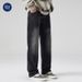 Nordmann Muqiu Clothing | American Cleanfit High Street Black Jeans Men's Loose Retro Washed Wide-Leg Pants_mkmklike.com