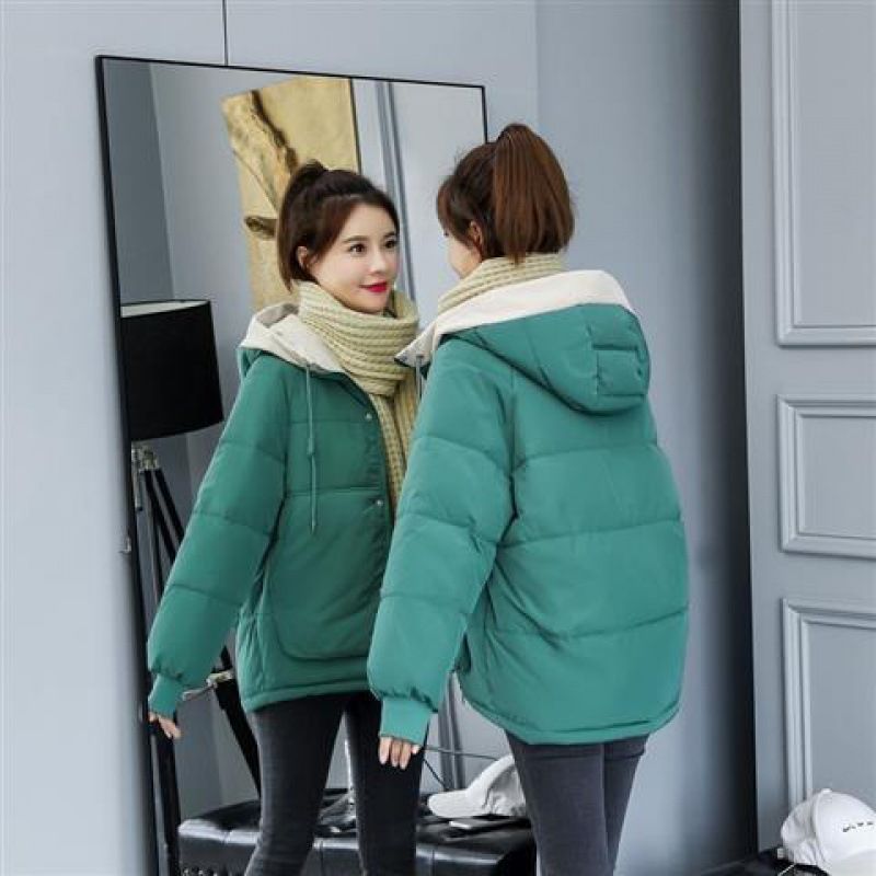 Down jacket for women winter new Korean style student short cotton padded jacket loose thickened cotton coat_mkmklike.com