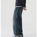 Men's Relaxed Straight-Leg Jeans – Vintage Washed Stretch Denim Pants With High-Street Aesthetic_mkmklike.com