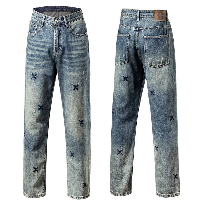 Men's Clothing Men's Style Retro Loose Straight Leg Jeans Versatile Youthful Wide Leg Trousers For Formal & Casual_mkmklike.com
