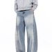 Men's Clothing Washed And Distressed Niche Design Wide Leg Pants For Teenagers Spring And Autumn New Split Deconstruction Design Jeans_mkmklike.com