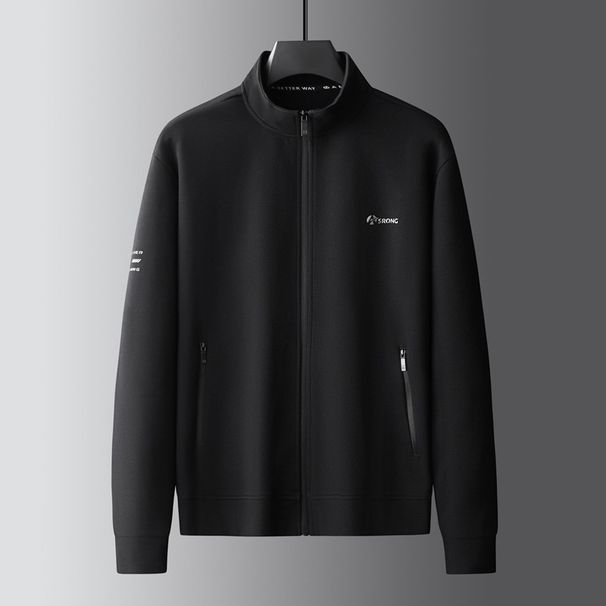 Lunar Apex 2023 Autumn New Plus Size Stand Collar Knitted Jacket For Big And Tall Men Casual Coat Men's Top_mkmklike.com