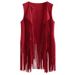 Slim slim sleeveless vest with fringe clip for women_mkmklike.com