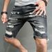 Men's Clothing Five Point Casual Ripped Trendy Midi Pants Shaved Beggar Shorts Male_mkmklike.com
