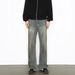 Streetwear Vintage Washed Jeans – Hand-Painted Graffiti Straight-Leg Bootcut Denim Pants For Men & Women_mkmklike.com