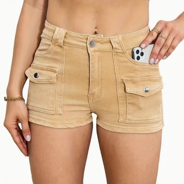 Women's Clothing Women's Stretch Denim Shorts Style Hot Girl Solid Color Street Fashion Shorts For Ladies For Formal & Casual For Women_mkmklike.com