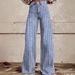 Women's Wide Leg Straight Leg Flared Jeans Anti Denim Striped Design Relaxed Everyday Wear Comfortable Feshion_mkmklike.com