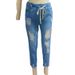 Women's Clothing High Waist Ripped Elastic Waist Jeans_mkmklike.com