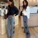 Women's Fashion Casual Straight Leg Jeans Five Pointed Star Detail Loose Fit European American Style_mkmklike.com