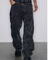 New Retro Snowflake Washed Jeans Men's Heavy Industry Old Water Ripple Creased Vibe Straight Pants_mkmklike.com
