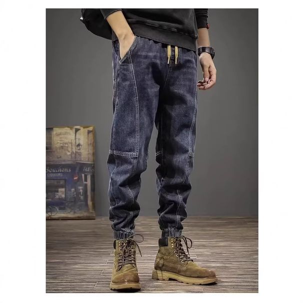 Men's Clothing Men's Style Skinny Jeans Loose Casual Trendy Cropped Wide Leg Trousers For Spring And Autumn_mkmklike.com