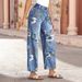 High-Waisted Floral Print Wide-Leg Jeans – Vintage Straight Denim Pants For Women (Dark Blue/Light Blue, S-XXL)_mkmklike.com