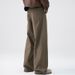 Men's Loose Fit A-Line Jeans – Sand-Washed Denim Pants For Everyday Wear (S-2XL, Coffee/Black)_mkmklike.com