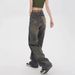American Retro Distressed Washed Wide-leg Jeans For Women, Spring And Autumn High Street Vibe Pants, Floor-length_mkmklike.com