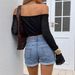 Women's High-Waisted Distressed Denim Shorts – Retro Raw Hem & Rolled Cuff (S-Xl, Light Blue, 90% Cotton)_mkmklike.com