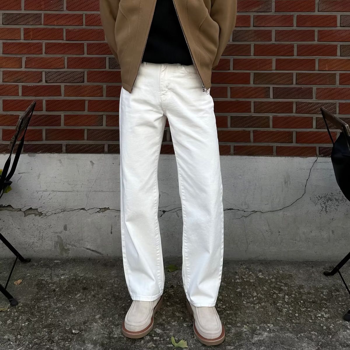 Men's Clothing Men's Stretchy Wide Leg Jeans Casual Straight Leg Trousers Style For Spring And Autumn For Formal & Casual_mkmklike.com