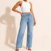 Women's Relaxed Fit Straight Leg Jeans - Mid-Rise Stretch Denim Pants In 6 Length/Color Options (Dark Blue/Light Blue Regular/Short/Long)_mkmklike.com