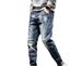 Men's Cargo Jeans Autumn Style Elastic Waistband Loose Fit Tapered Legs Harem Style High End Trendy Brand Cool And Stylish_mkmklike.com