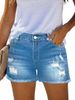 European And American Foreign Trade Cross-border High-waisted Denim Shorts For Women, Summer 2025 New Style, Ripped,_mkmklike.com