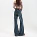 Retro High-waisted Stretchy Micro-flare Jeans For Women, 2025 New Slim-fit, Non-clingy, Slimming, Floor-length Bootcut_mkmklike.com