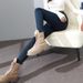 Four-way Stretch Knitted Soft Denim Women's Skinny, High-waisted, Slimming, Butt-lifting, Elastic, Seamless Pencil_mkmklike.com