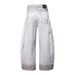 Punk Wasteland Vintage Dirty Denim Scimitar Men's Design Sense Split Patchwork Tie-Dye Wide-Leg Cargo Pants Trendy_mkmklike.com