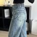 Women's High-Waisted Wide-Leg Jeans – Vintage Washed Blue Denim, Relaxed Straight Fit With Retro Pockets (S-2XL, Non-Stretch Cotton)_mkmklike.com