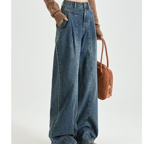 Women's Vintage High-Waisted Banana Jeans – Flared Wide-Leg & Relaxed Fit (Retro 70s Style, Comfortable & Trendy)_mkmklike.com