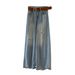 Women's High-Waisted Ripped Jeans Washed Loose Fit Slimming Design Versatile Stylish Long Pants Summer New Style_mkmklike.com