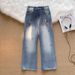 Men's Distressed Black And Grey Straight Leg Jeans High Street Vibe Casual Versatile Styling Wholesale Available_mkmklike.com