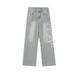 Streetwear Spiderweb Print Jeans | Straight-Leg Denim Pants For Men | High-Fashion Wide-Leg Trousers (Unisex Fit)_mkmklike.com