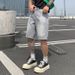 Men's Trendy Straight Leg Denim Shorts Sky Gray Premium Washed Casual Five Point Loose Fit 2025_mkmklike.com