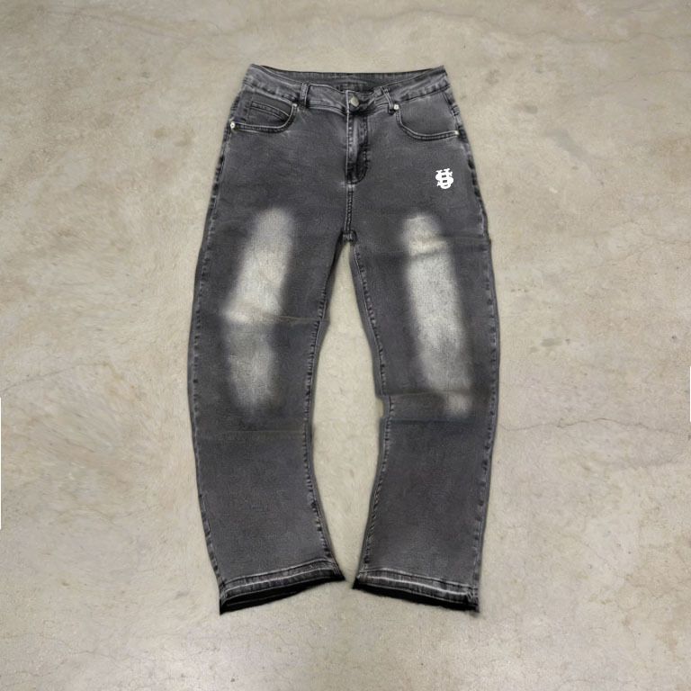 Men's Clothing Menswear Trendy Brand Tassel Jeans With Unique Hem Design And US Embroidered Straight Leg Jeans_mkmklike.com