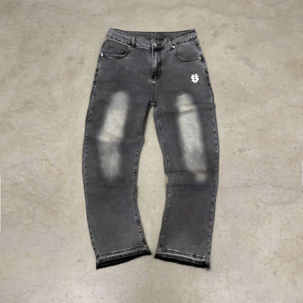 Men's Clothing Menswear Trendy Brand Tassel Jeans With Unique Hem Design And US Embroidered Straight Leg Jeans_mkmklike.com