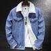 Loom Fleece-Lined Denim For Men 2024 Winter European And American Simple Elegant Slim Fit Casual Thickened Warm Men's Jacket_mkmklike.com