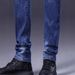 Men's Slim Fit Stretch Denim Jeans Simple Design Multi Process Blue Trousers_mkmklike.com