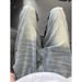 Men's Clothing Retro Gradient Black Washed Jeans Men's Straight Leg Stylish Workwear Casual Trendy Wide Leg Trousers_mkmklike.com
