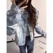 Washed Vintage Short Design New American Style Denim For Women, Spring And Autumn Blue Cat-ear Jacket Top 2026_mkmklike.com