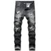 2024 New Black Oversized Men's Jeans Casual Ripped Straight Leg Denim Pants_mkmklike.com