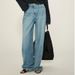 Women's Clothing Spring And Autumn Gold Button Loose Straight Casual Pants High Waist Mopping Pants_mkmklike.com