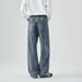 Men's Distressed Loose-Fit Jeans – High Street Washed Denim, Straight Leg & Comfort Stretch, Vintage Blue & Black, S-XXL_mkmklike.com