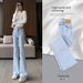 Women's High Waist Flare Jeans - Stretchy Denim Pants With Bootcut Leg For Casual & Elegant Style (Black, Light Blue)_mkmklike.com