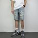 Men's Clothing Washed Ripped Denim Shorts Men's Loose Straight Ink Splash Hiphop Casual Five Point Pants_mkmklike.com