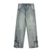 Spring/Summer Trendy High Street Men's Blue Jeans Casual Wide Leg Jeans_mkmklike.com